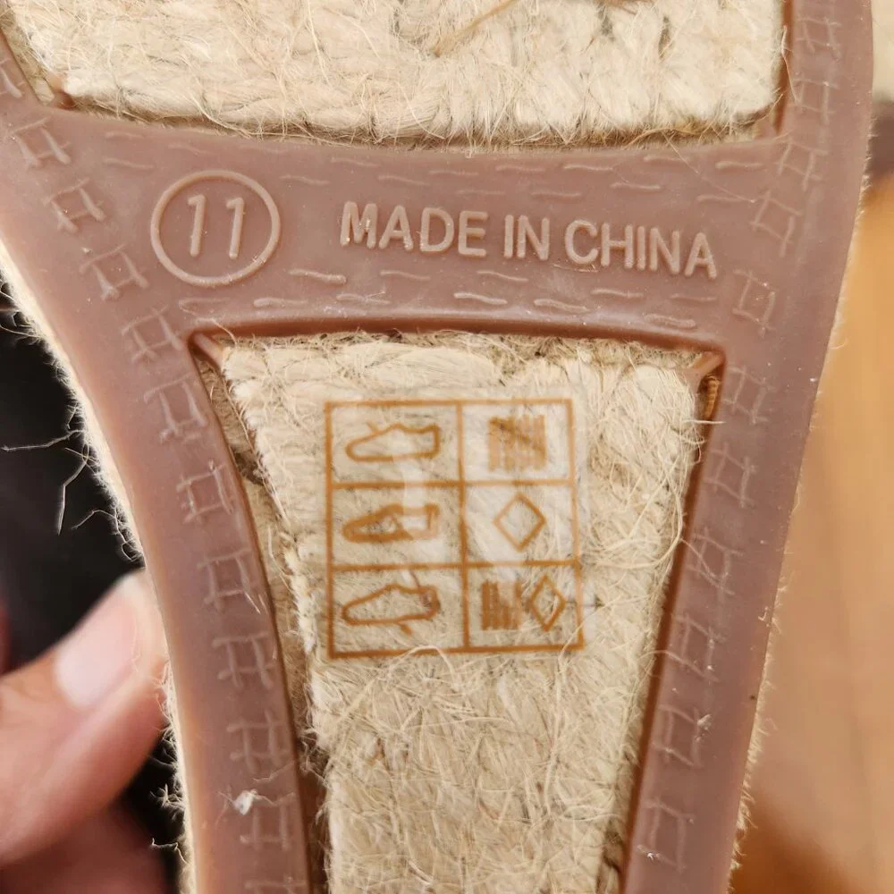 J. Crew Crisscross Mule Espadrille‎ Wedges Black Slide Sandals BH223 Size 11 NEW
